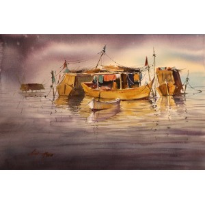 Shaima Umer, 14 x 21 Inch, Water Color on Paper, Seascape Painting, AC-SHA-048